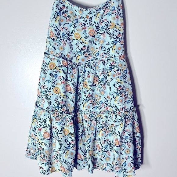 BCBGeneration Square Neck Mini Dress Women's 12 Geo Floral Ruffled Zip Closure - Picture 10 of 14